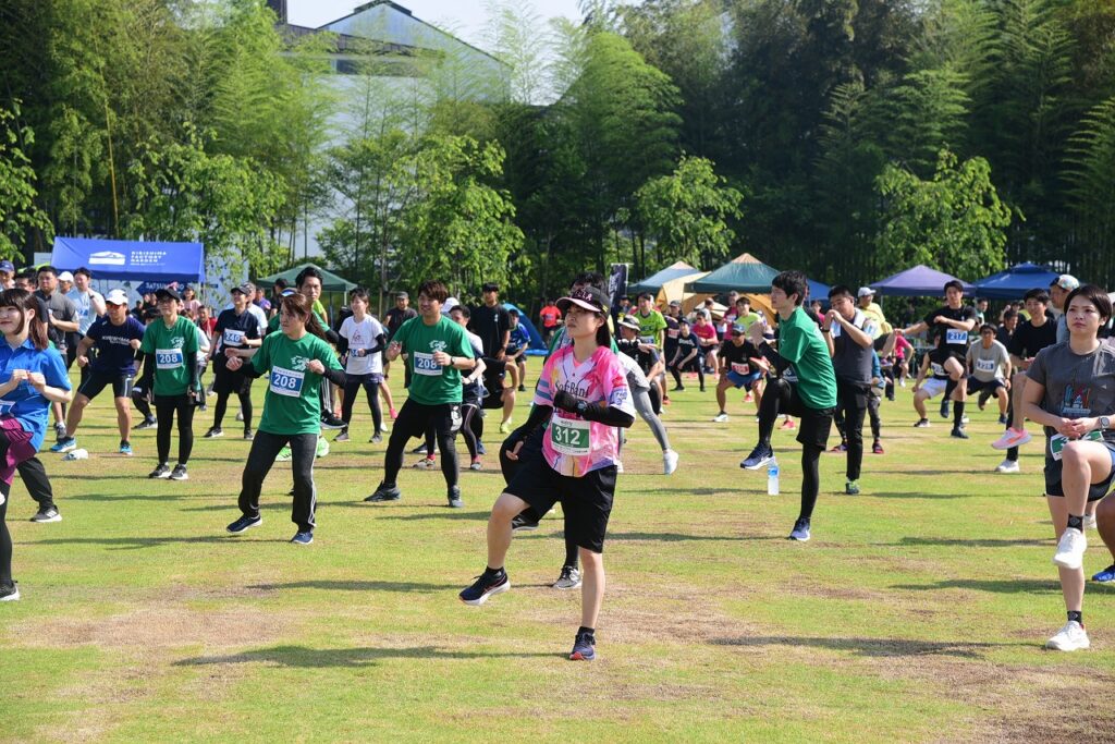 名物の全員ウォームアップ